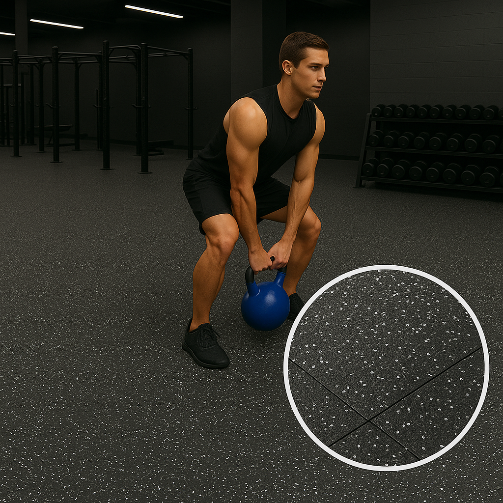 Commercial Rubber Gym Matting Rolls – 10mm Thick, Non-Slip, Oil & Grease Resistant, Anti-Fatigue, Ideal for Gyms, Pet Facilities & Locker Rooms