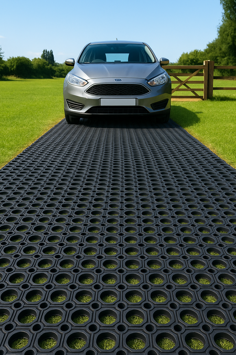 Rubber Grass Mat Roll 1m x 10m – Heavy Duty Anti-Slip Ground Protection for Lawns, Pathways, Playgrounds & Events