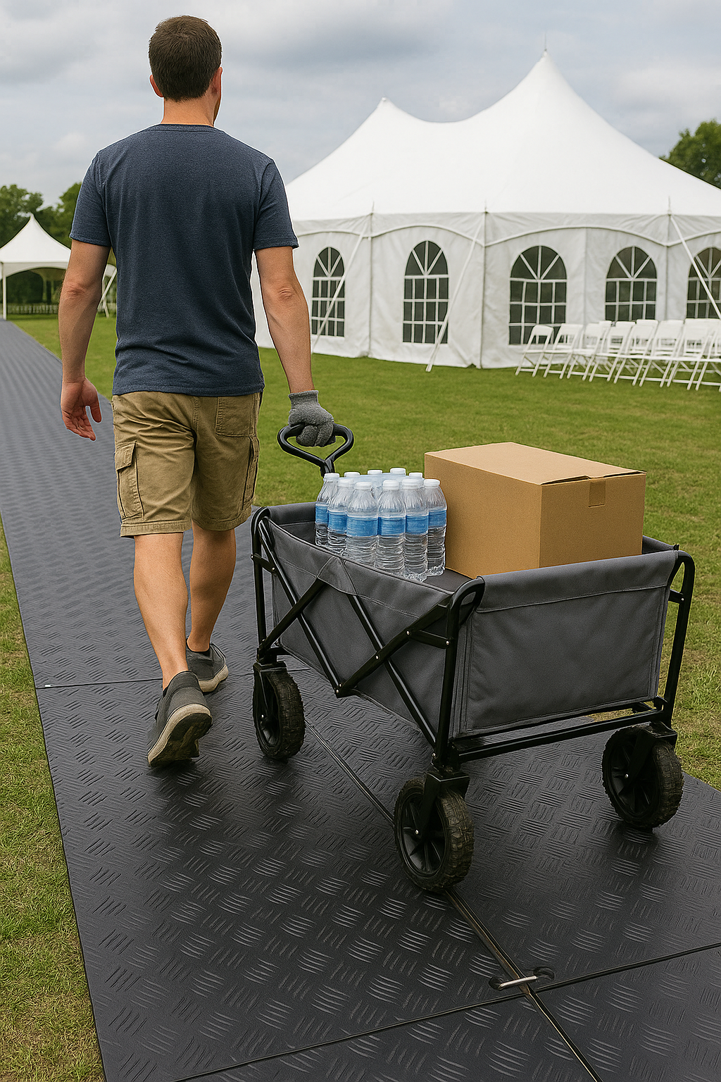 Non-Slip ArmorTrack Matt Lite Ground Protection Board Lightweight 2400mm x 1100mm Perfect for Pedestrian Walkways