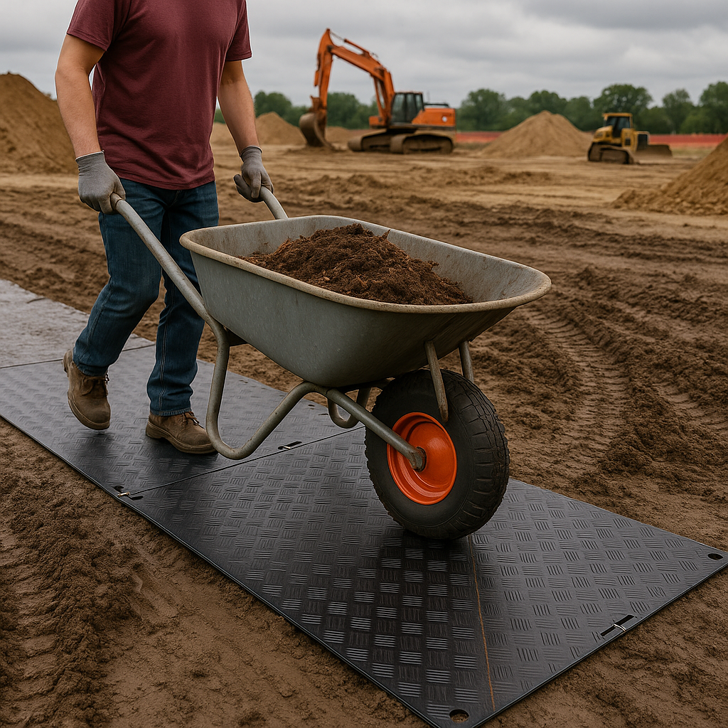 Non-Slip ArmorTrack Matt Lite Ground Protection Board Lightweight 2400mm x 1100mm Perfect for Pedestrian Walkways