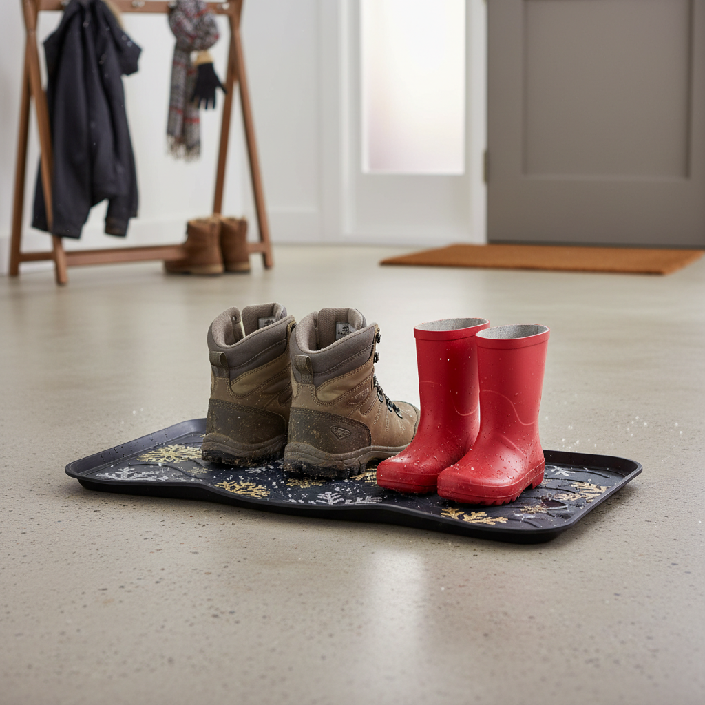 Premium Multi-Purpose Boot Tray for Indoor and Outdoor Use - 75cm Plastic Mat with Unique Designs for Mud and Snow Protection