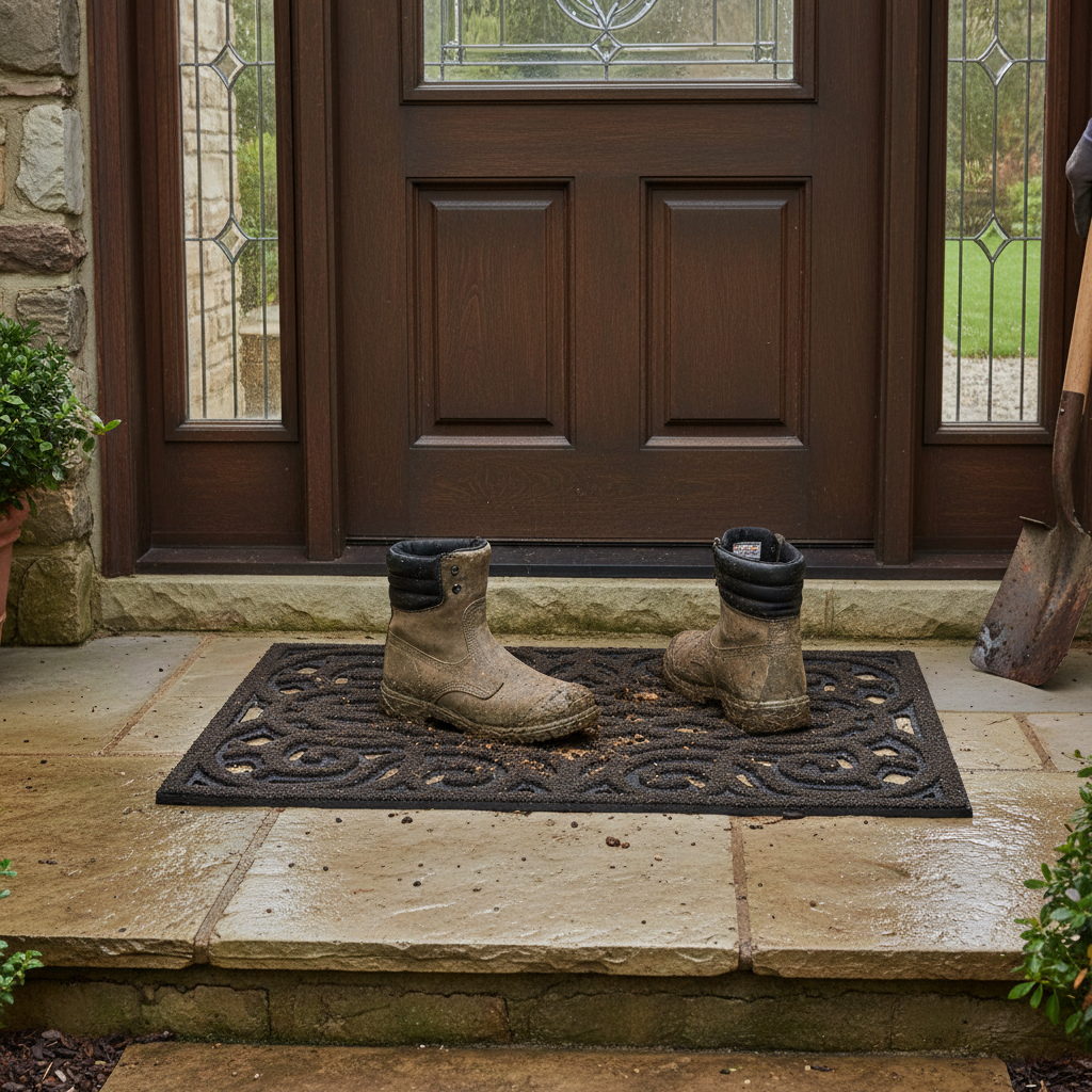 Premium Victorian Style Eco Door Mat - Heavy Duty, Recycled Rubber, Elegant Design for Indoor and Outdoor Use
