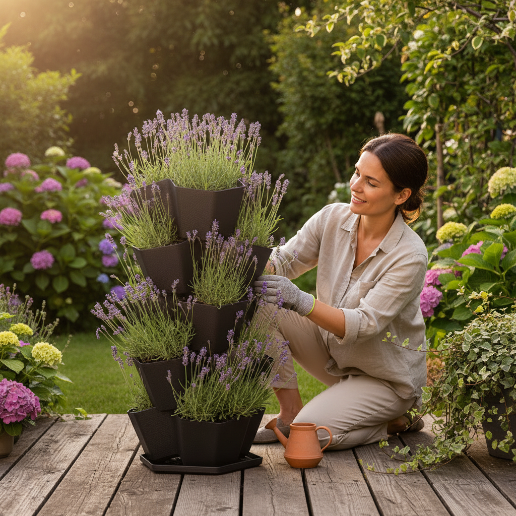 Premium 5-Tier Stackable Planter - Eco-Friendly Vertical Garden Solution for Limited Spaces
