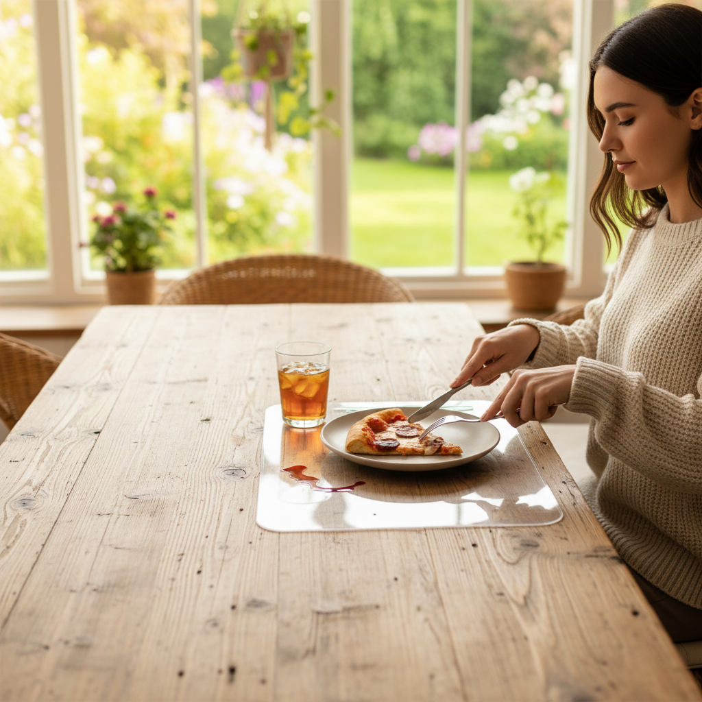 Premium Clear PVC Dining Table Mat - Durable, Waterproof, Anti-Slip, Various Sizes Available