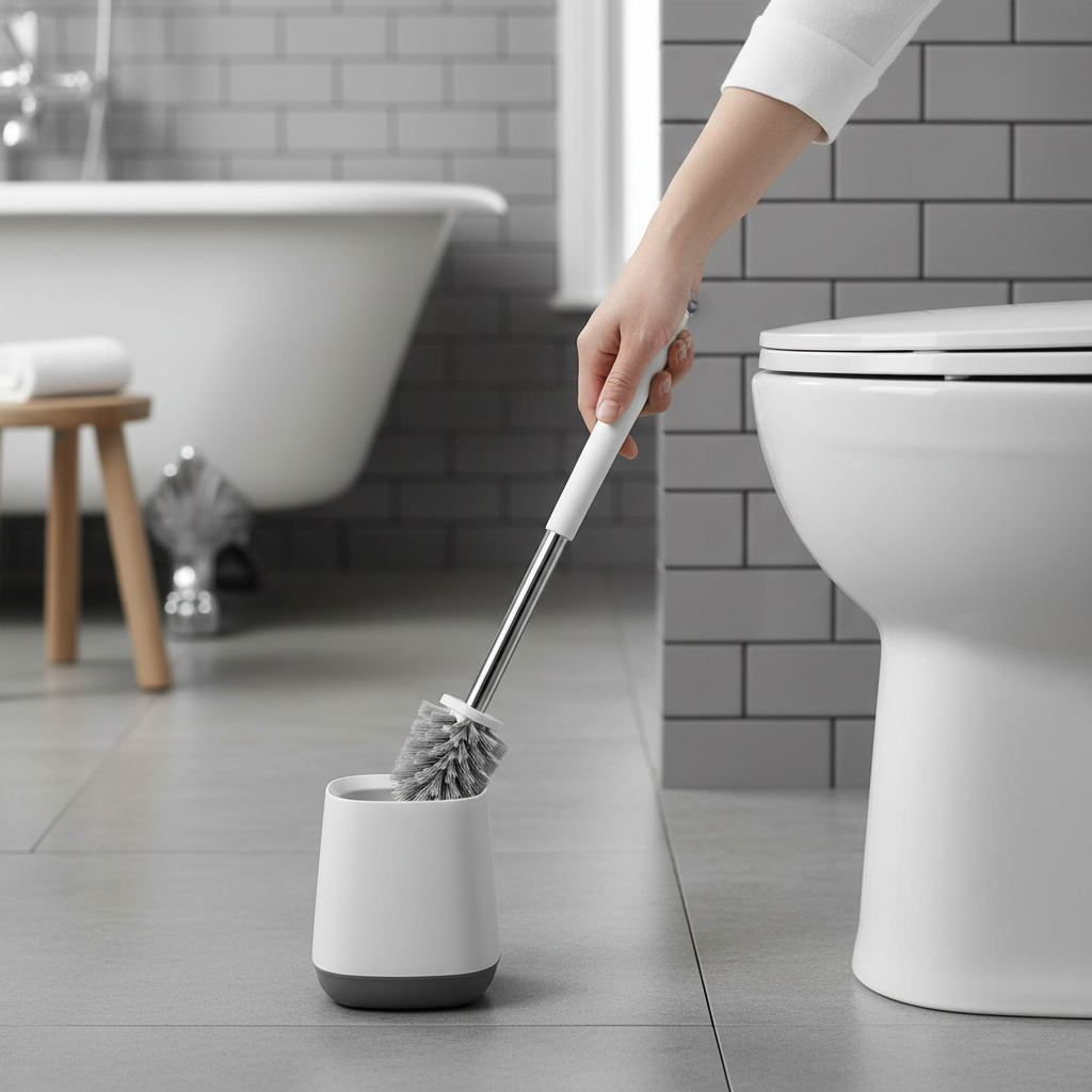 Premium Silicone Toilet Brush with Flexible Design and Easy-Clean Holder for Modern Bathrooms