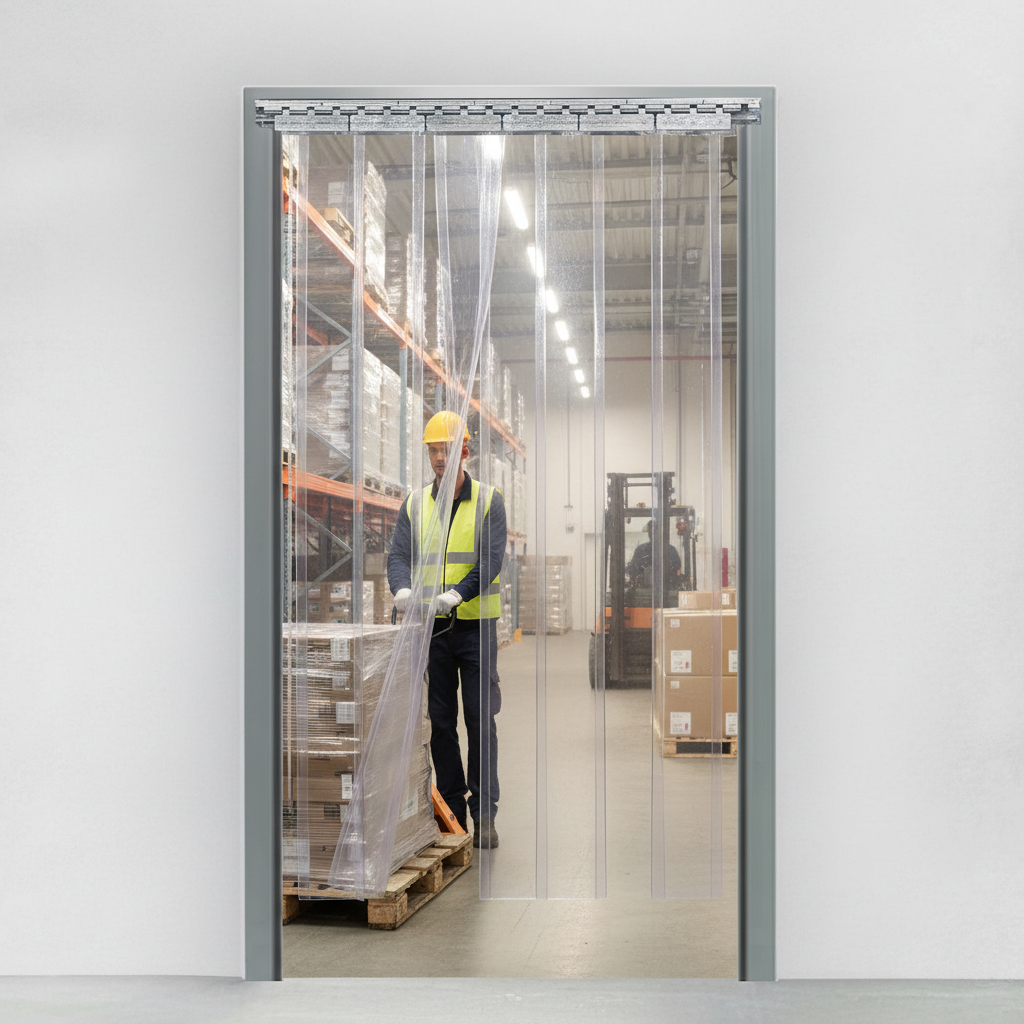 Premium Clear PVC Strip Curtain Kit for 1m or 2m Wide Openings - 2.1m High for Dust and Noise Barrier