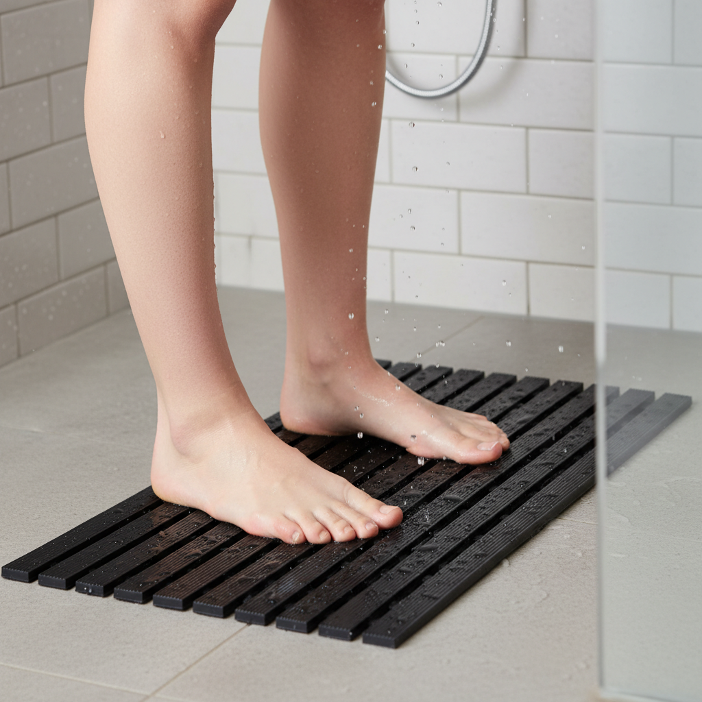 Premium Non-Slip PVC Duckboard Shower Mat - 61cm x 25cm for Safety and Comfort in Bathrooms, Spas, and Pools