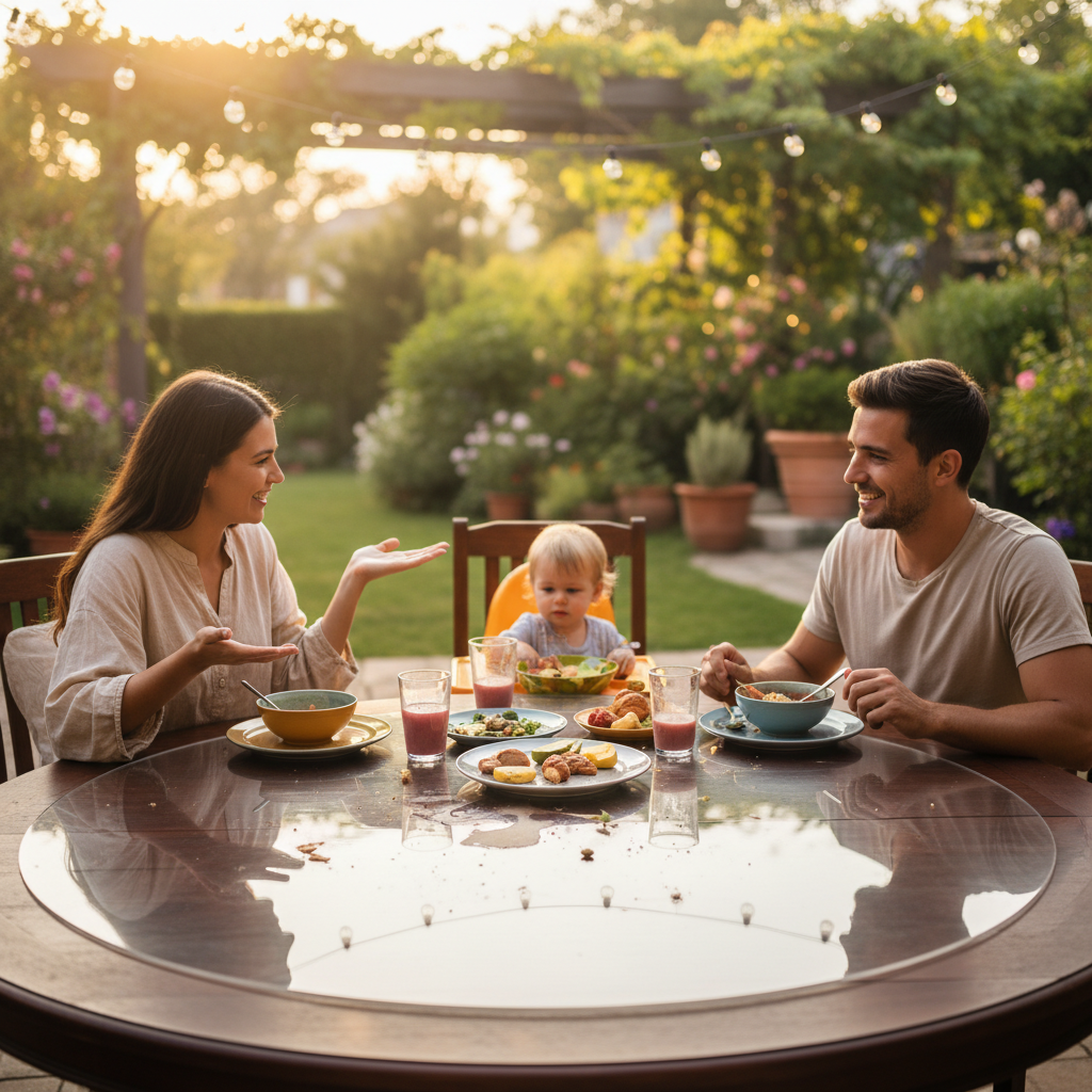 Premium PVC Round Table Protector Mat - 2mm Thick, Transparent & Matte Finishes for Durable Protection