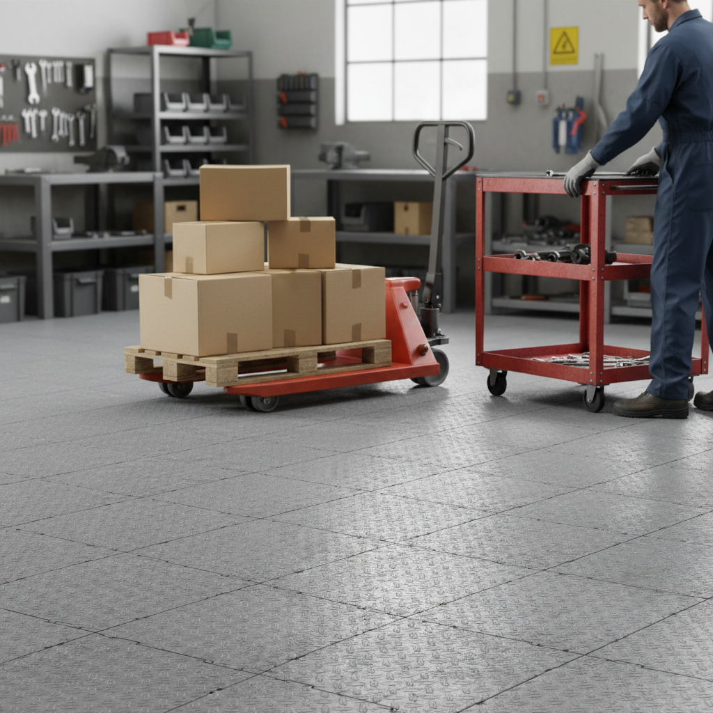 Premium Modular Interlocking Solid Floor Tiles - Heavy Duty, Durable Polypropylene with Non-Slip Surface for Industrial Use