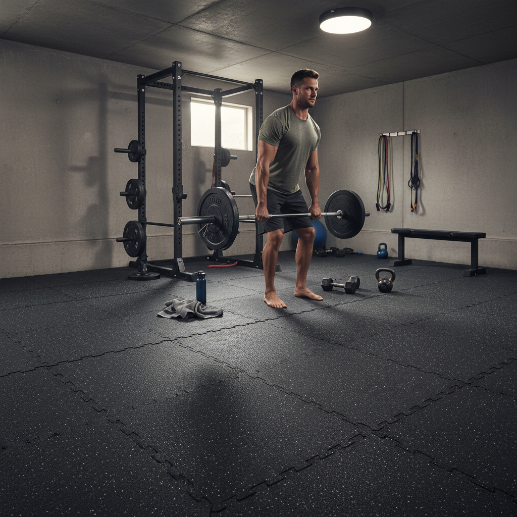 Premium Interlocking EVA & Rubber Topped Foam Mats - 62cm x 62cm - 8mm Thick for Home Gym and Playroom