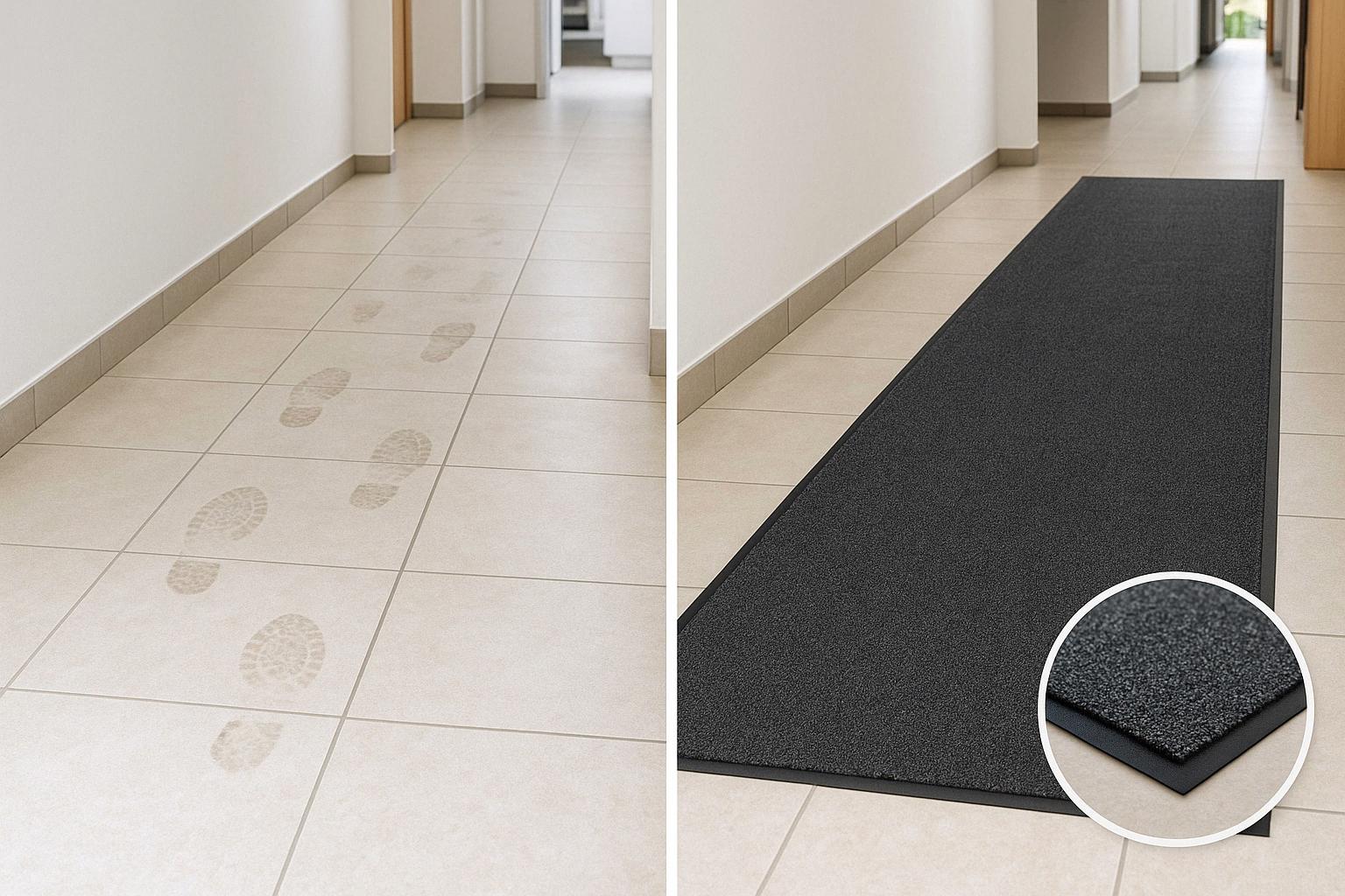 Heavy Duty Barrier Runner Non-Slip Mat High Traffic Entrance Mat with Dual-Level Surface, Durable Polymer Base, Bevelled Edges, and Anti-Creep Finish