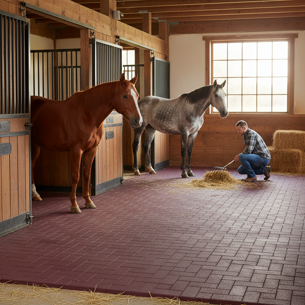 Premium Heavy Duty Recycled Rubber Stables Mat for Indoor and Outdoor Use - Eco-Friendly, Durable, and Easy to Maintain