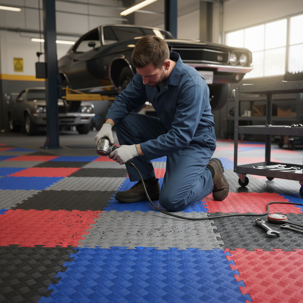 Premium Modular Interlocking Solid Floor Tiles - Durable, Easy Installation, Non-Slip for Commercial and Industrial Use