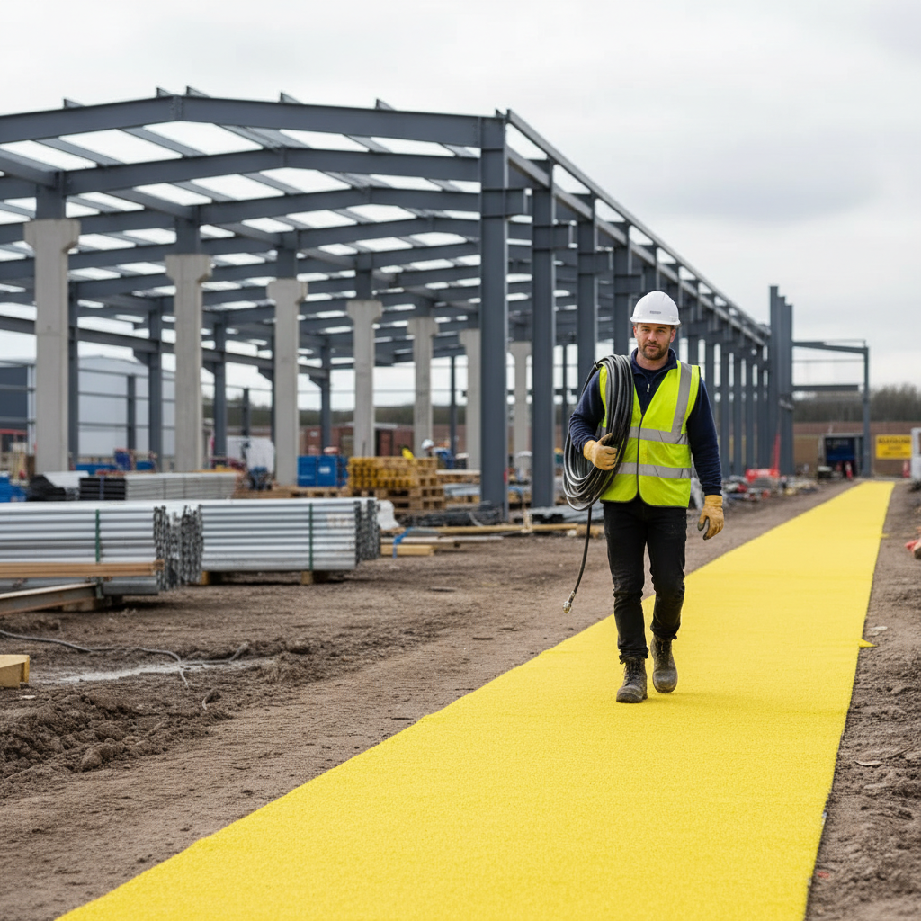 Premium Heavy Duty Anti-Slip Walkway Matting 1.2m x 9m - 16mm Thick PVC for Indoor and Outdoor Use