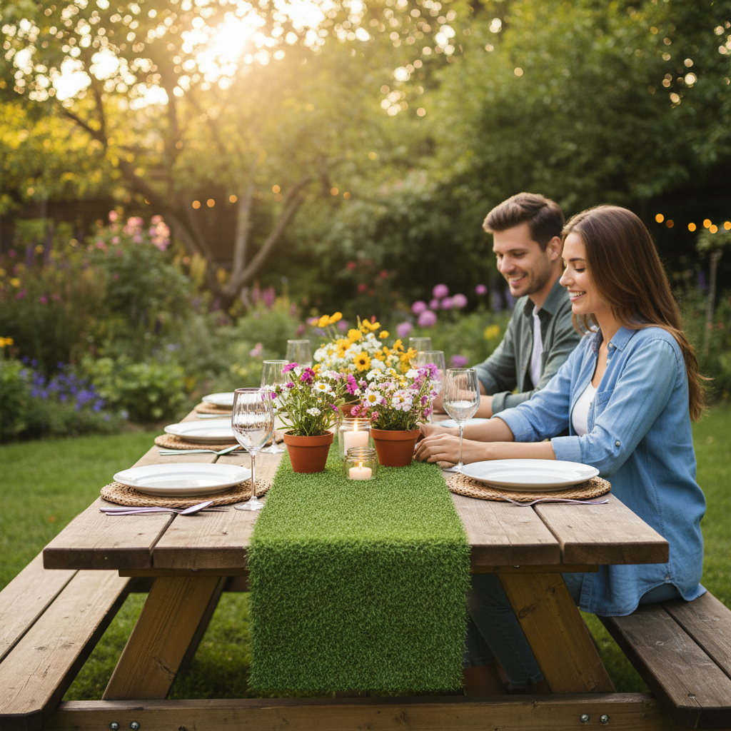 Premium Artificial Grass Table Runner 120cm x 35cm & 130cm x 35cm for Weddings, Parties & Events