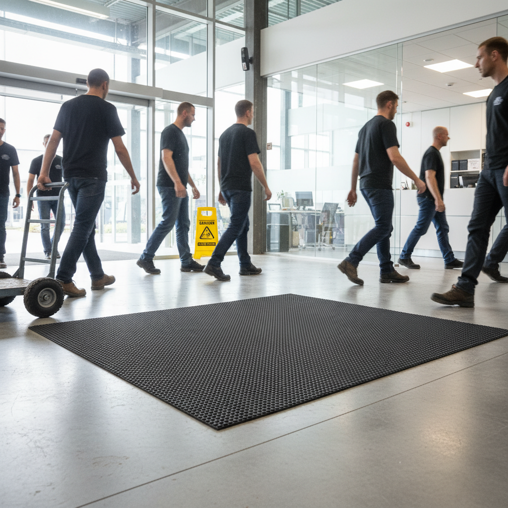 Premium Commercial Entrance Mat 150cm x 90cm - Durable PVC with Hexagon Pattern for High-Traffic Areas