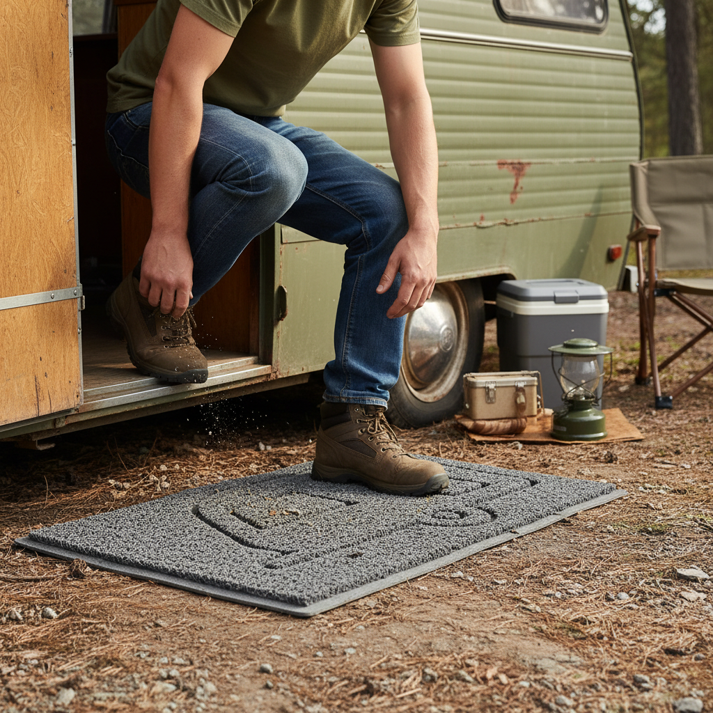 Premium Grey Spaghetti Door Mat - Non-Slip, Machine-Washable, Stain-Resistant with Multiple Color Options
