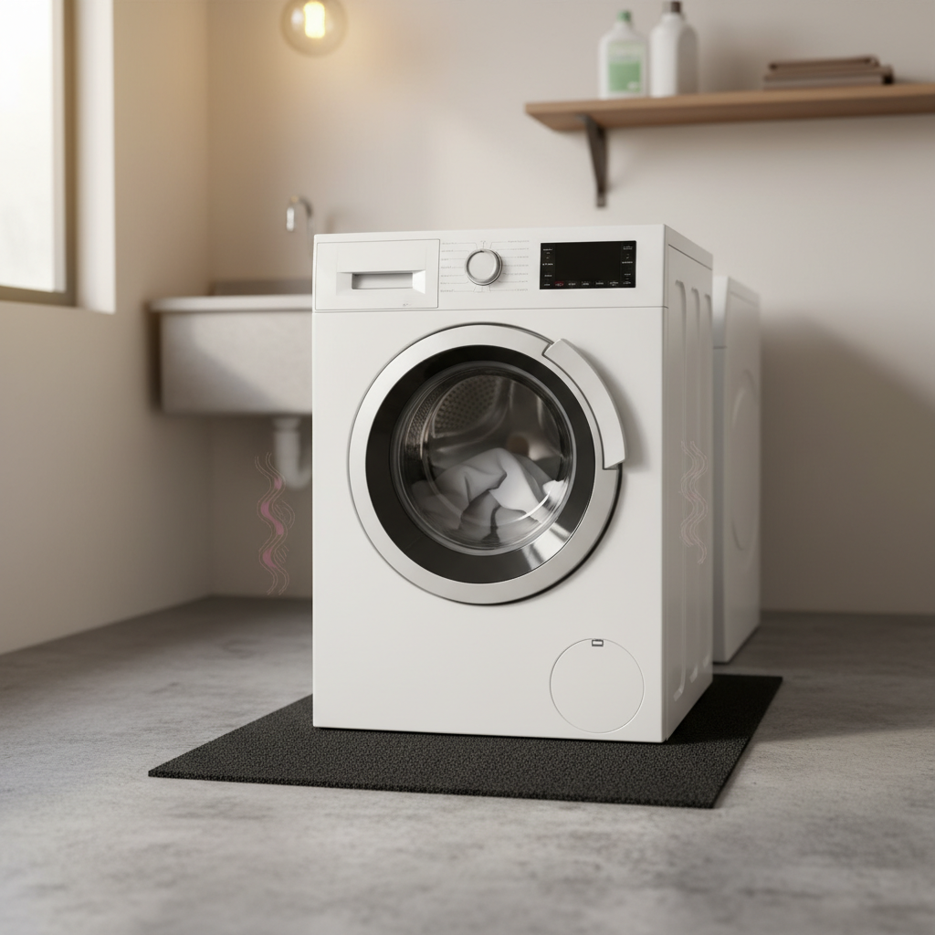 Premium Heavy Duty Anti-Vibration Noise Reducing Rubber Mat 60cm x 60cm for Washing Machines and General Machinery