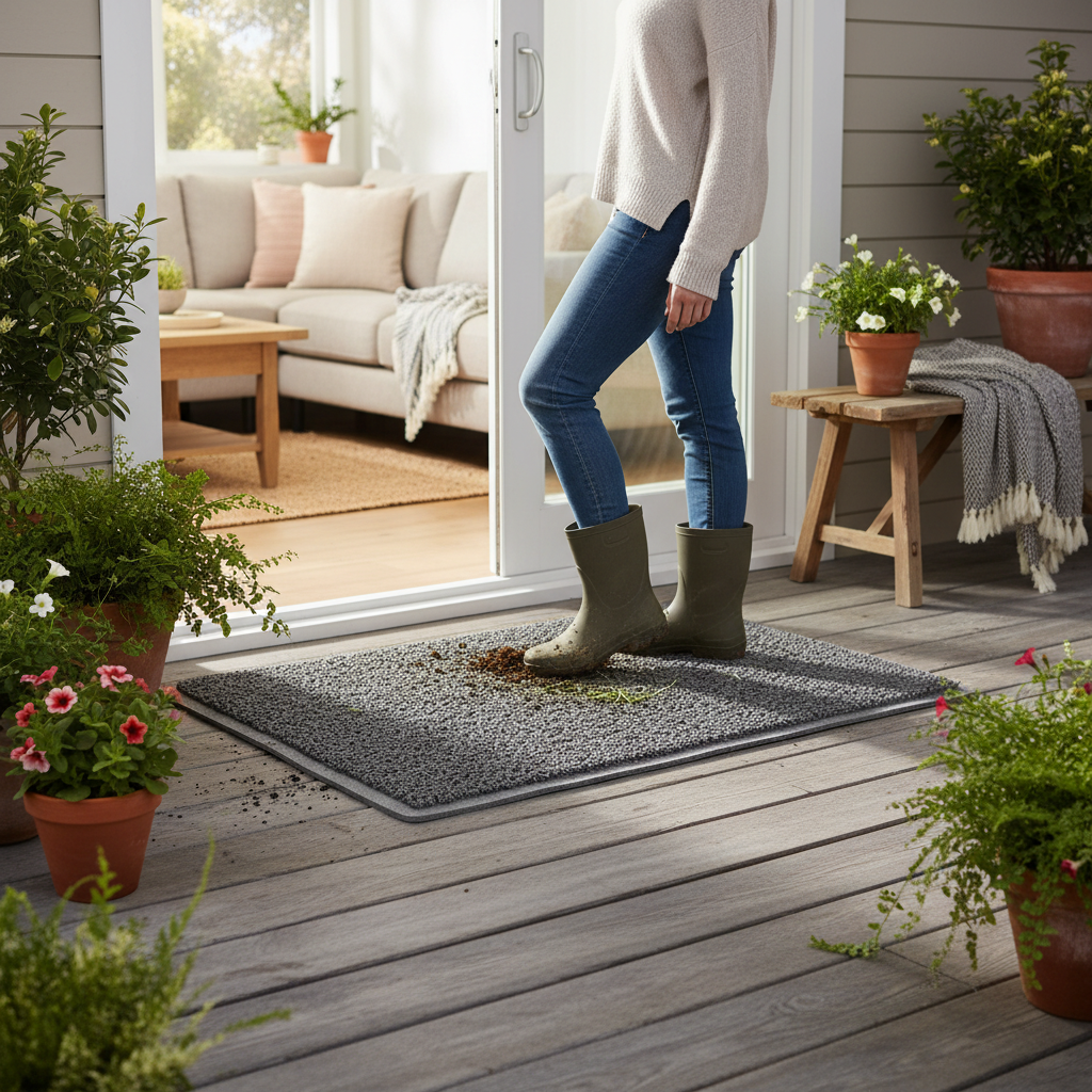 Premium Indoor/Outdoor Spaghetti Doormat - Non-Slip, Easy to Clean, Fading & Stain Resistant with Multiple Sizes Available