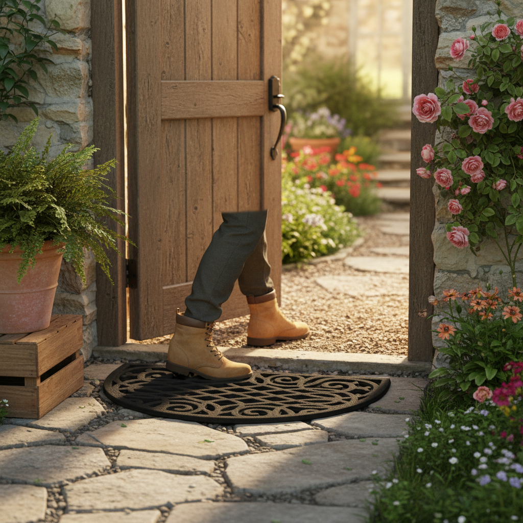 Premium Victorian Style Eco Halfmoon Outdoor Doormat - Durable, Eco-Friendly Design with Superior Functionality for Indoor and Outdoor Use