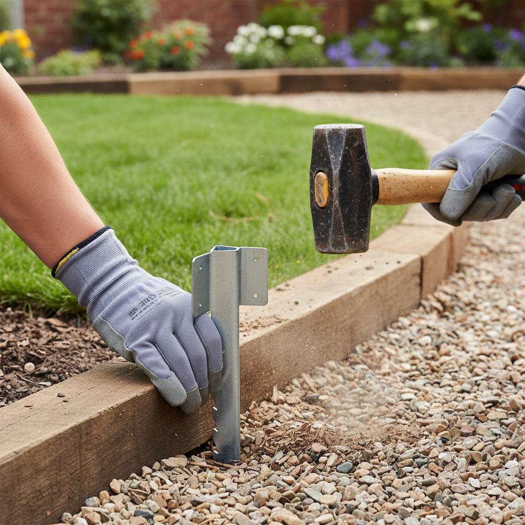 Heavy Duty Galvanized Steel Railway Sleeper Brackets for Garden Edging, Raised Beds, and Driveway Paths - Pack of 4, 10, or 20