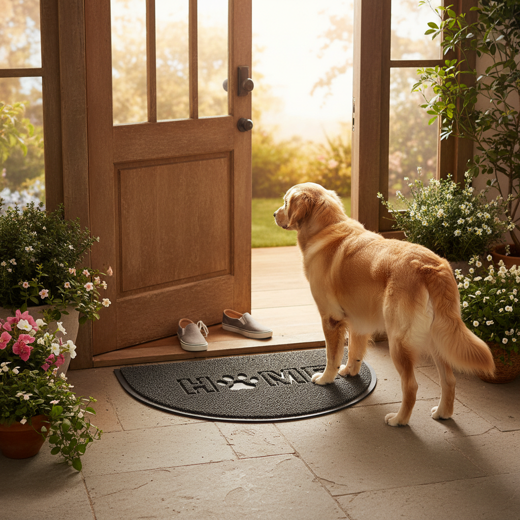 Premium Halfmoon Spaghetti Indoor/Outdoor Doormat with Non-Slip Backing and Easy Maintenance for High Traffic Areas