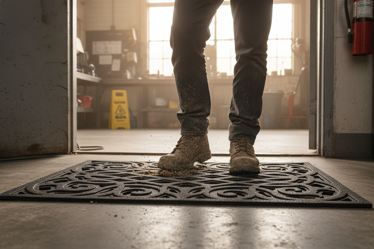 Premium Heavy Duty Victorian Style Eco Door Mat - 100% Recycled Rubber with Elegant Design for Indoor and Outdoor Use