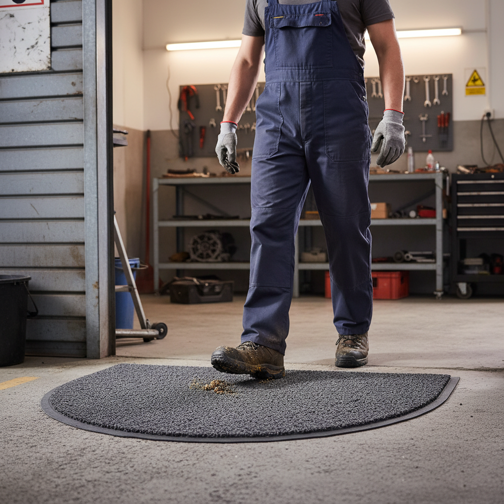 Premium Durable Half-Moon Spaghetti Door Mat for Indoor & Outdoor Use with Non-Slip Backing and Easy Cleaning