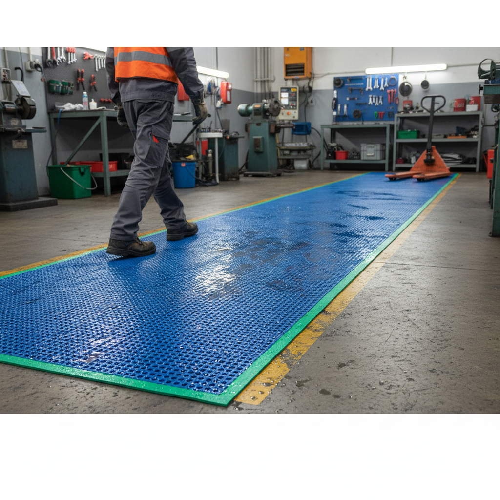 Premium Non-Slip PVC Drainage Mat 1.2m Wide - 15m Roll for Safety and Versatile Applications