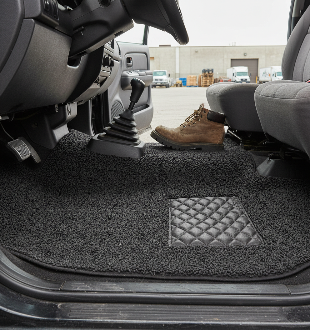 Premium Universal 4pc Car Mat Set - Durable PVC Spaghetti Material with Non-Slip Backing for All Weather Protection