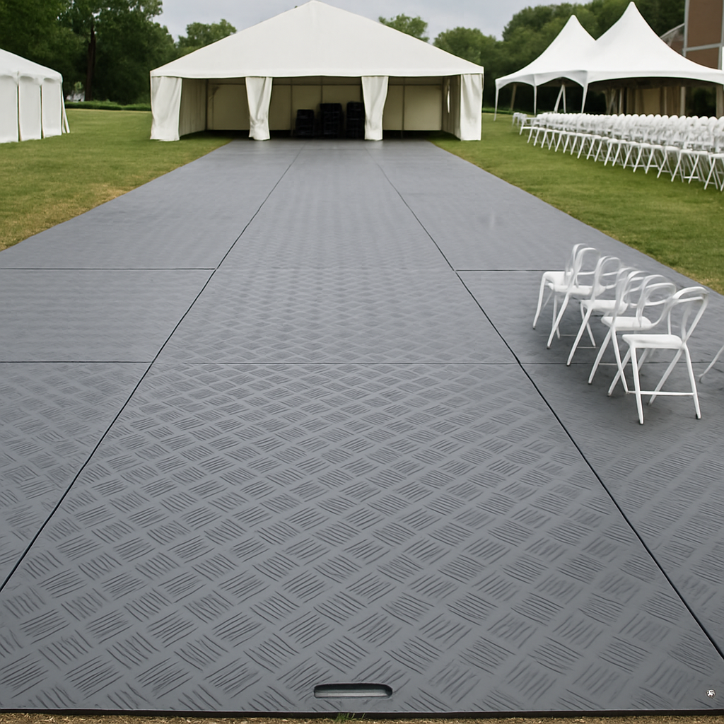 Non-Slip ArmorTrack Matt Lite Ground Protection Board Lightweight 2400mm x 1100mm Perfect for Pedestrian Walkways