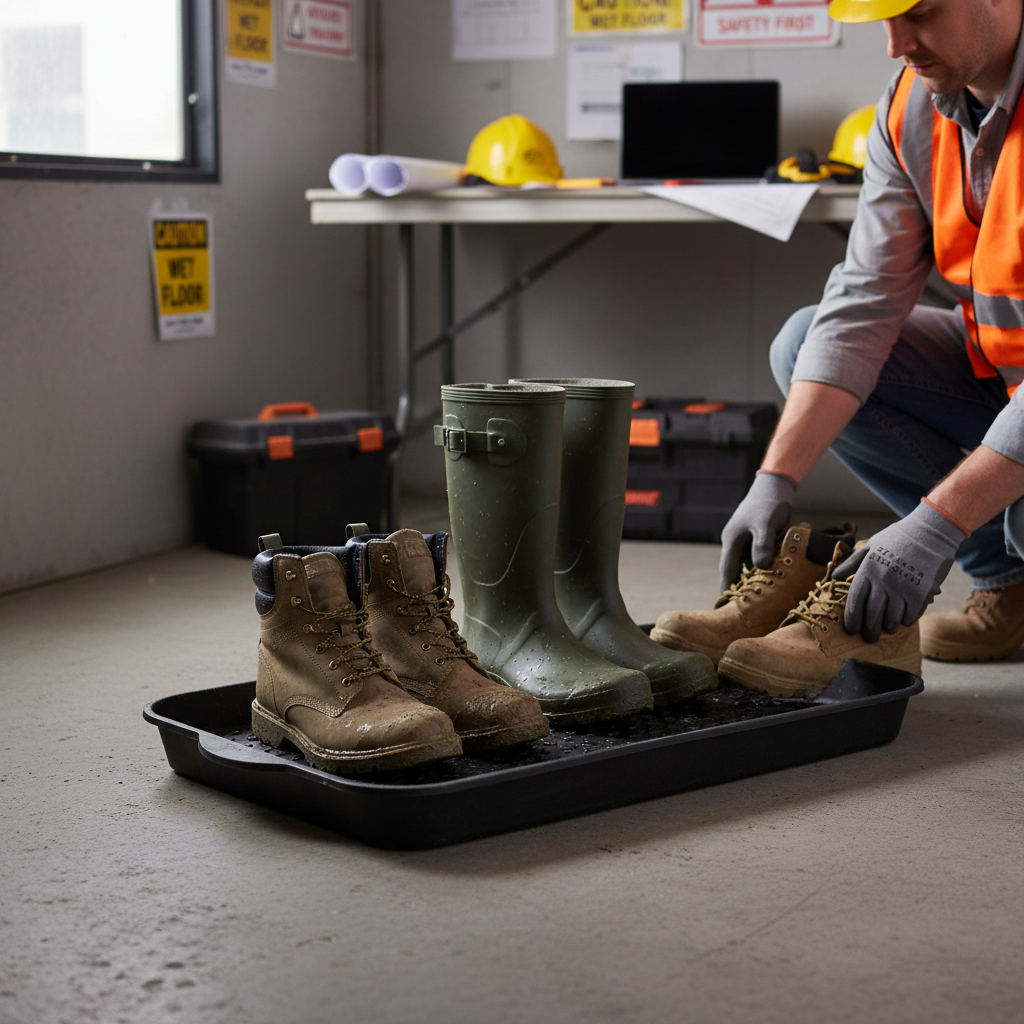 Premium Multi-Purpose Boot Tray - Plain Black Rubber, Durable & Easy to Clean, Perfect for Indoor and Outdoor Use