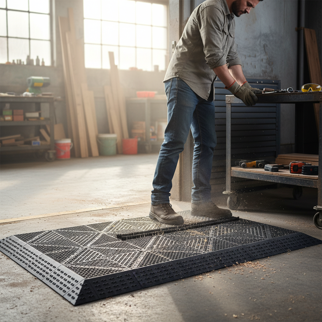 Premium Heavy Duty 3-in-1 Modular Brush Doormat for All-Season Use, Effective Drainage and Safety Features