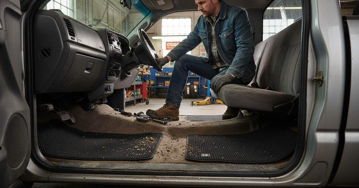 Premium Universal Hex Dirt Catcher Anti-Slip Car Floor Mats 2pc Set - Regular Size with High Liquid-Holding Capacity