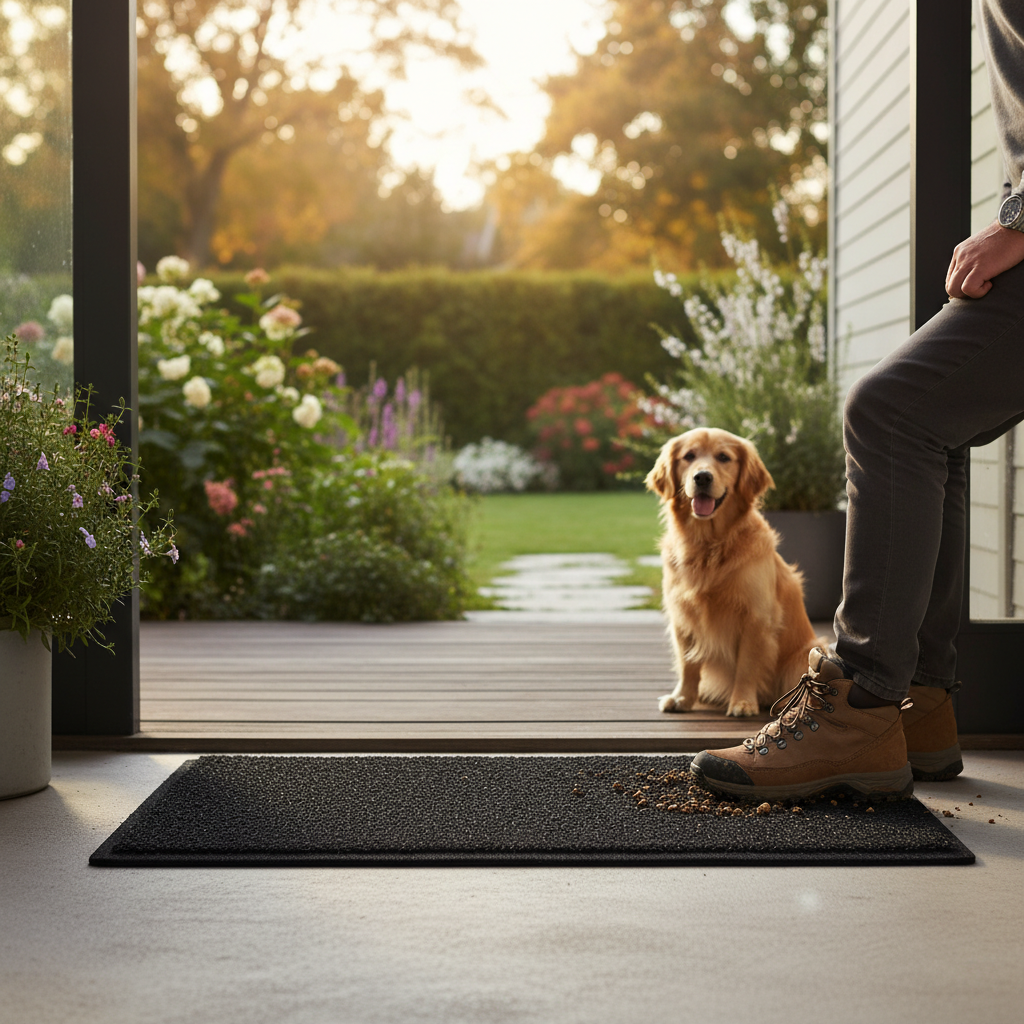 Premium Indoor/Outdoor Spaghetti Doormat with Non-Slip Backing, Easy to Clean, and Fading Resistant - Multiple Sizes Available