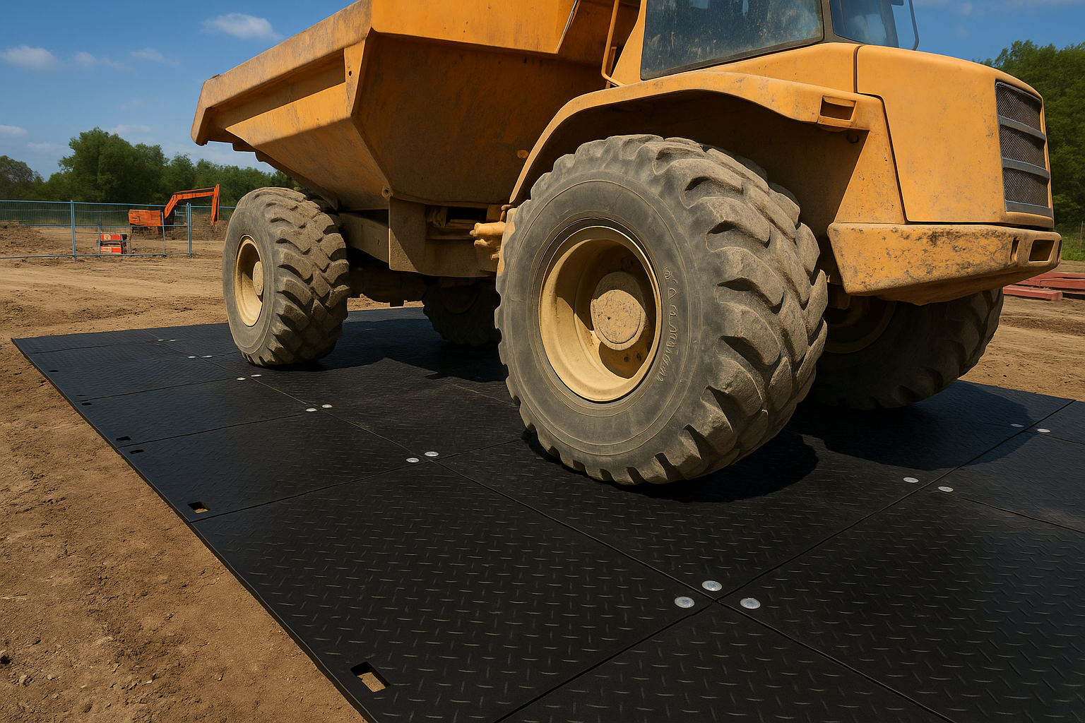 DuroTrak® HD Heavy Duty Ground Protection Mats 2400x1200mm Recycled Plastic Access Mats for Construction Sites