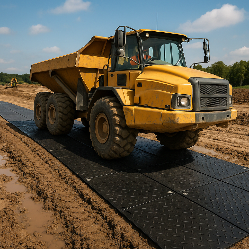 DuroTrak® HD Heavy Duty Ground Protection Mats 2400x1200mm Recycled Plastic Access Mats for Construction Sites
