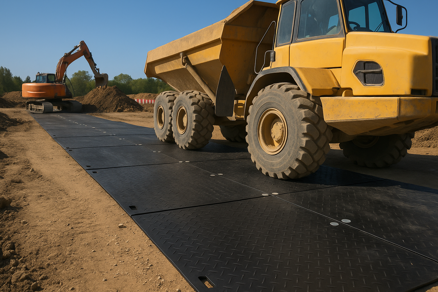 DuroTrak® HD Heavy Duty Ground Protection Mats 2400x1200mm Recycled Plastic Access Mats for Construction Sites