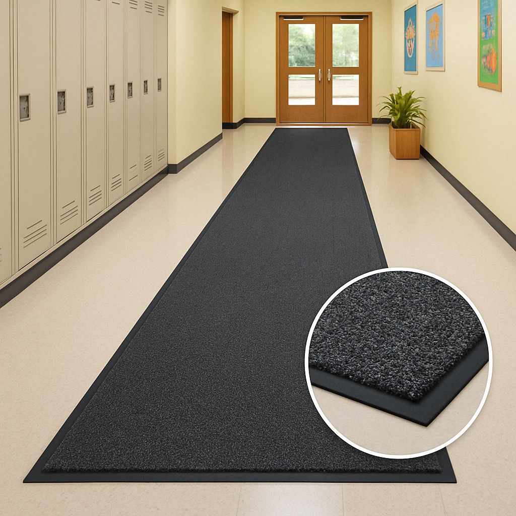 Heavy Duty Barrier Runner Non-Slip Mat High Traffic Entrance Mat with Dual-Level Surface, Durable Polymer Base, Bevelled Edges, and Anti-Creep Finish
