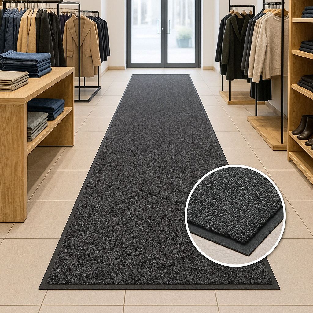 Heavy Duty Barrier Runner Non-Slip Mat High Traffic Entrance Mat with Dual-Level Surface, Durable Polymer Base, Bevelled Edges, and Anti-Creep Finish