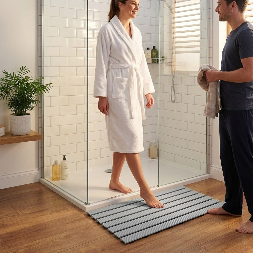 Premium Non-Slip PVC Duckboard Shower Mat - 61cm x 25cm for Safety and Comfort in Bathrooms, Spas, and Pools
