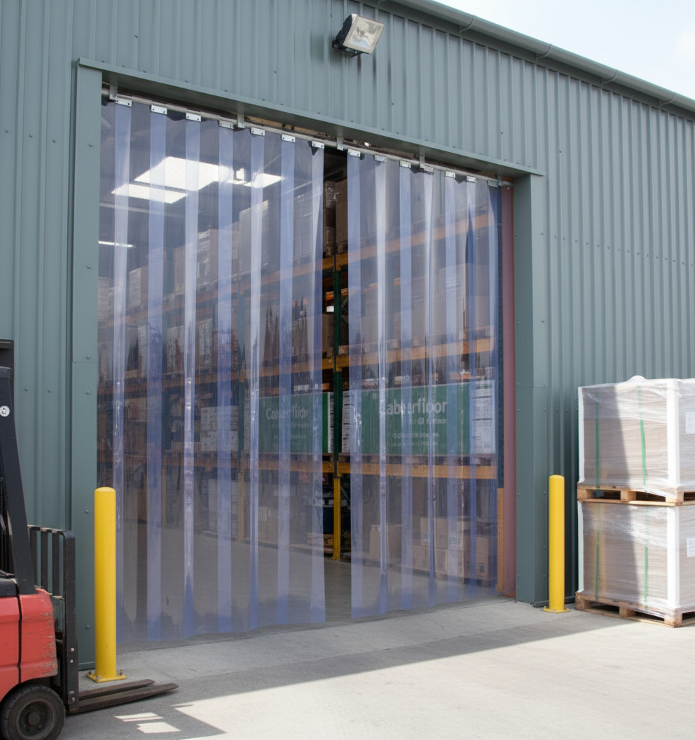 Heavy Duty PVC Strip Curtains Fixed Size Multipurpose Clear & Ribbed Options For Internal/External Use Energy Efficient & Easy to Maintain – image 2 of 2