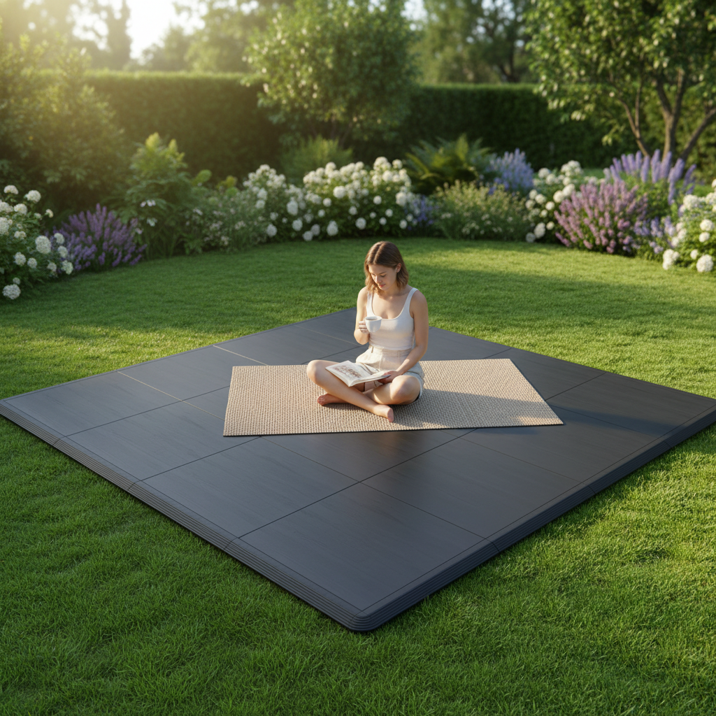 Premium Portable Modular Floor Kit 46cm x 46cm - Durable Vinyl with Wood Effect, Ideal for Events and Commercial Spaces