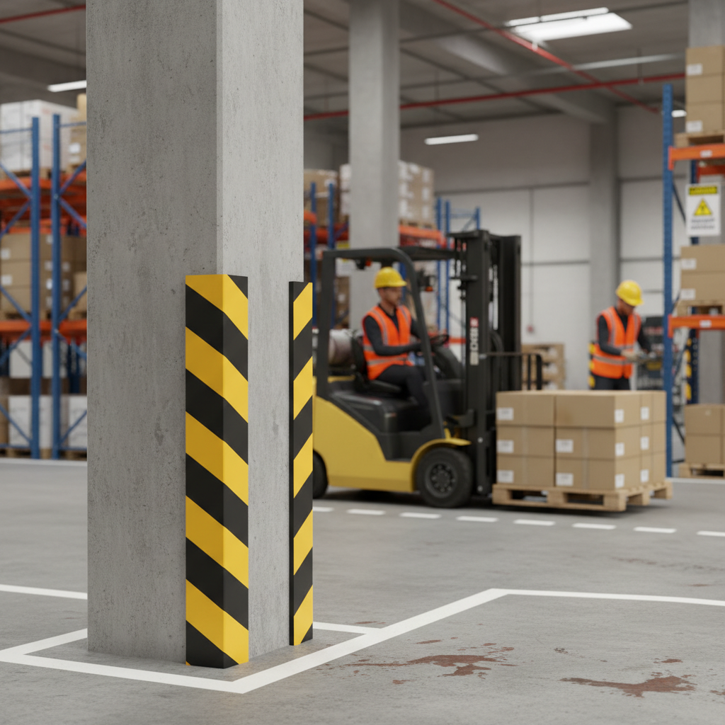 Premium EVA Foam Reflective Corner Protector for Garage - Impact Absorbing Bumper Guard with High Visibility Design and Strong Adhesive Backing