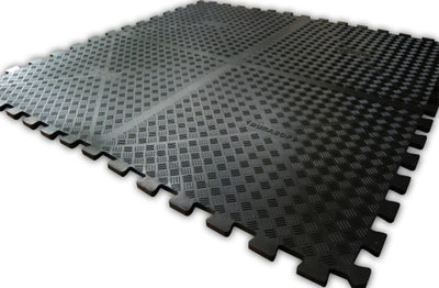 Durasof Rubber Garage Flooring Tiles Slip Resistant, High Impact, Interlocking Design, Oil & Grease Resistant Heavy Duty for Commercial & Domestic Use