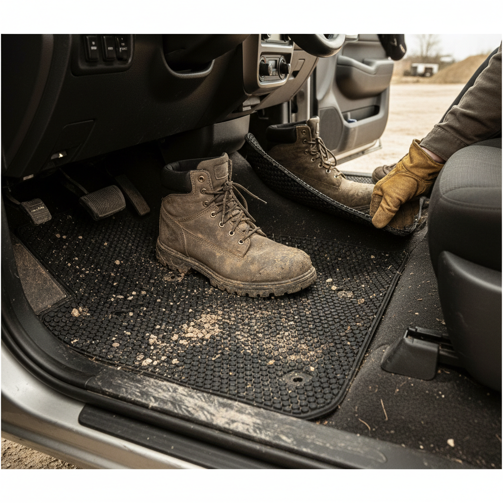 Premium Universal Hex Dirt Catcher Anti-Slip Car Floor Mats 4pc - All-Season Protection and Easy Maintenance