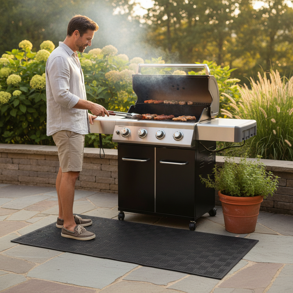 Premium Eco-Friendly BBQ Floor Protection Mat for Outdoor Grilling - Durable and Easy to Clean in Custom Sizes