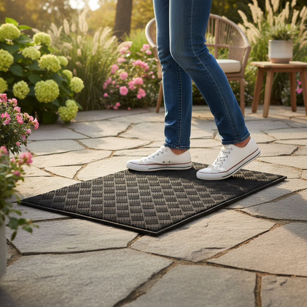 Premium Eco-Friendly Low Profile Rubber Doormat with Non-Slip Deckplate Surface for Indoor and Outdoor Use