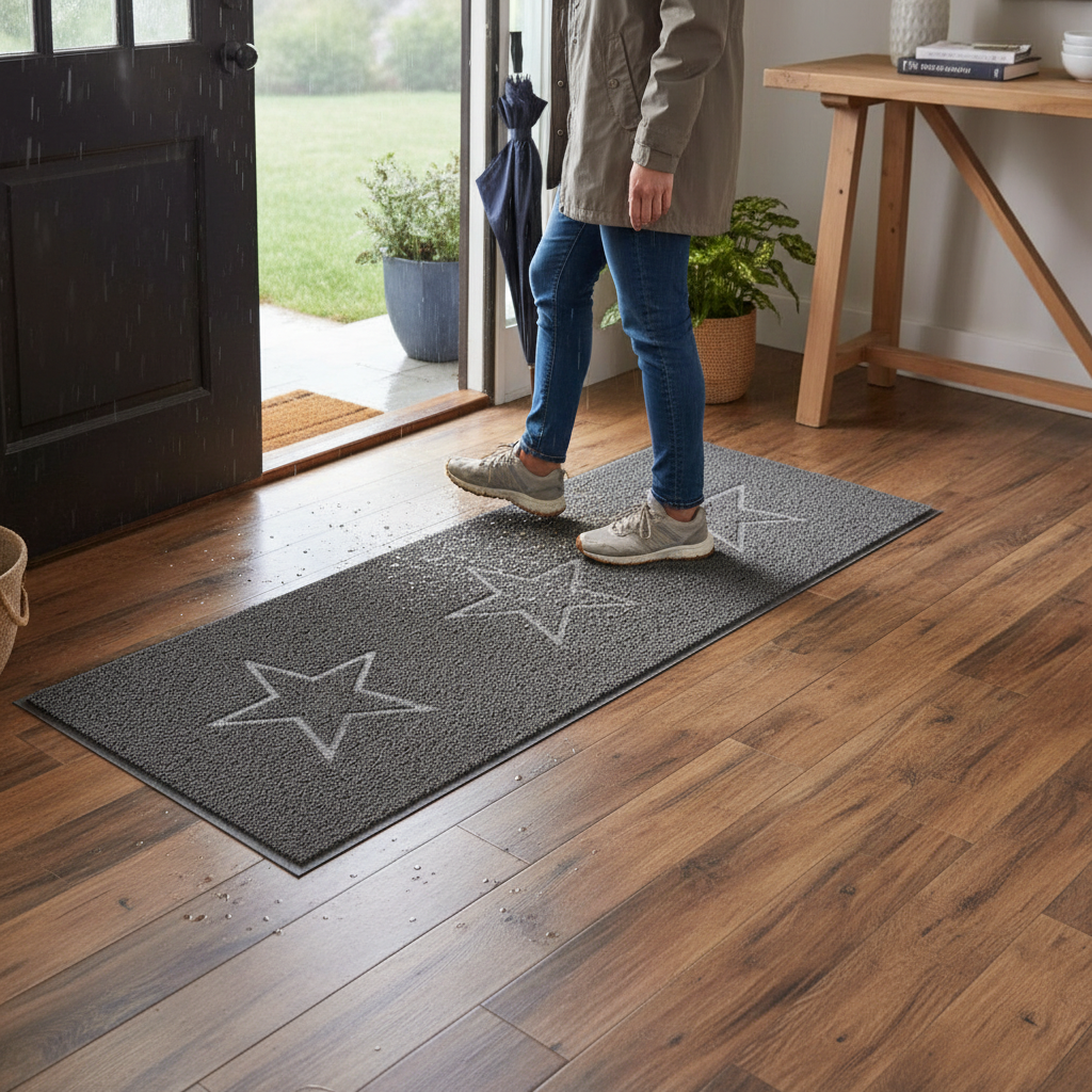 Premium Triple Star Entrance Runner Mat 150x60cm - Durable, Anti-Slip, Easy to Clean, Perfect for High-Traffic Areas