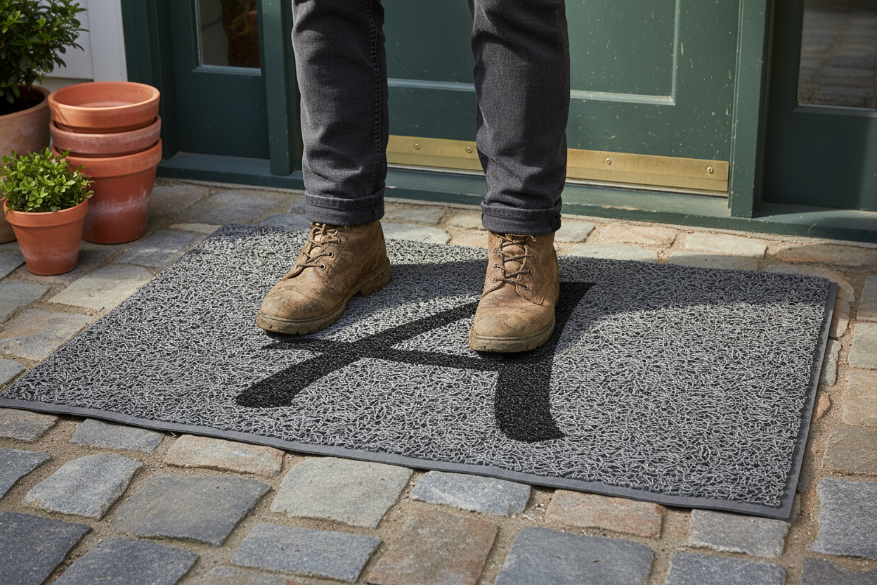 Premium Personalised Monogrammed Initial Letter Doormat 60 x 40cm - Durable PVC Vinyl for Indoor & Outdoor Use